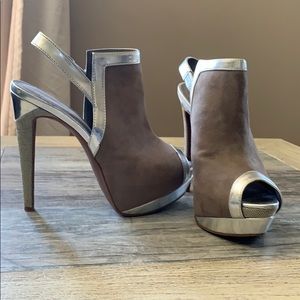 High heeled platform booties